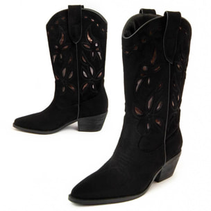 Bota De Tacón - Negro - Altura: 6 Cm