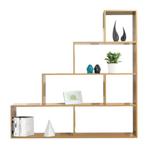 Libreria a scala in rovere naturale 145x145 cm