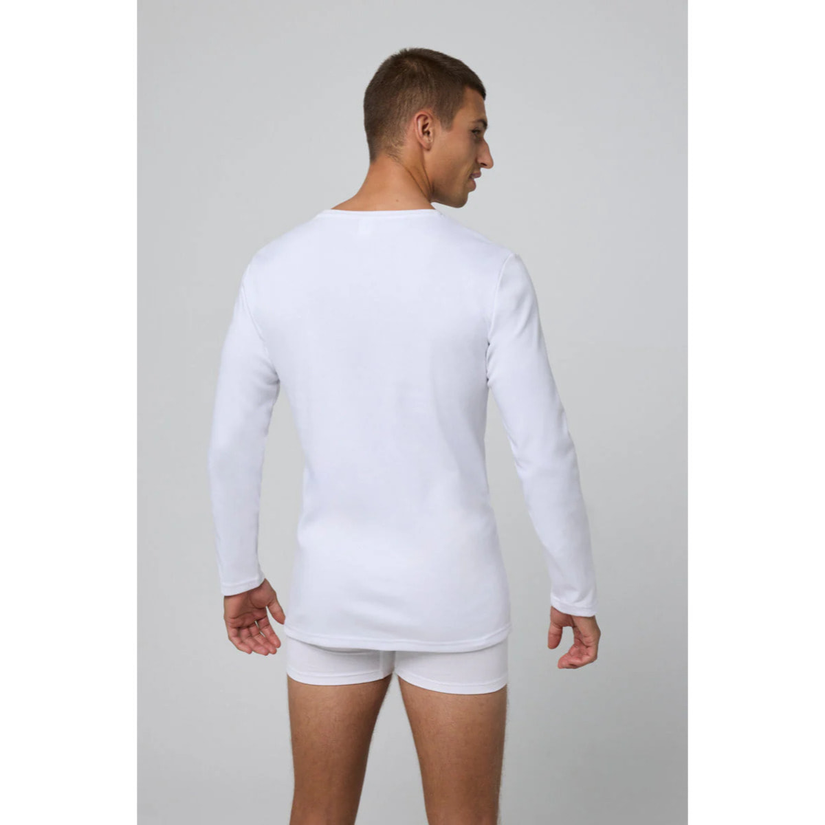 Maglietta a maniche lunghe in cotone bianco caldo