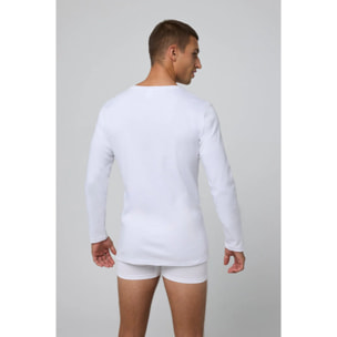Maglietta a maniche lunghe in cotone bianco caldo