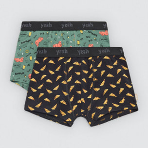 Confezione da 2 boxer da bambino con stampa "Yeah"