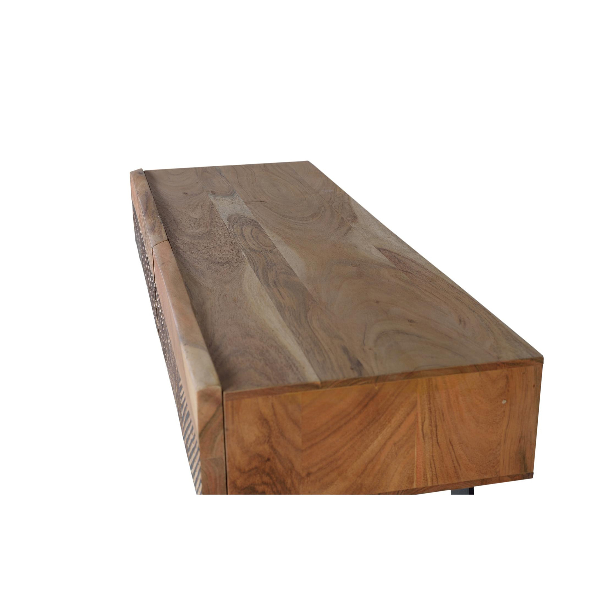 Consola de Madera de Acacia 110 Cm Estilo Rústico Moderno