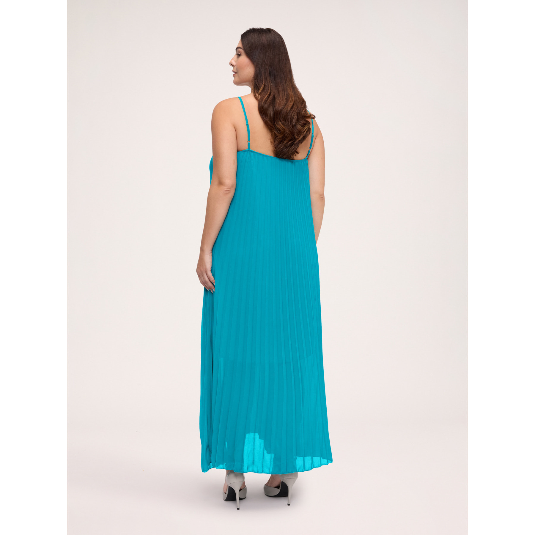 Fiorella Rubino - Vestito lungo in georgette plissé - Azzurro