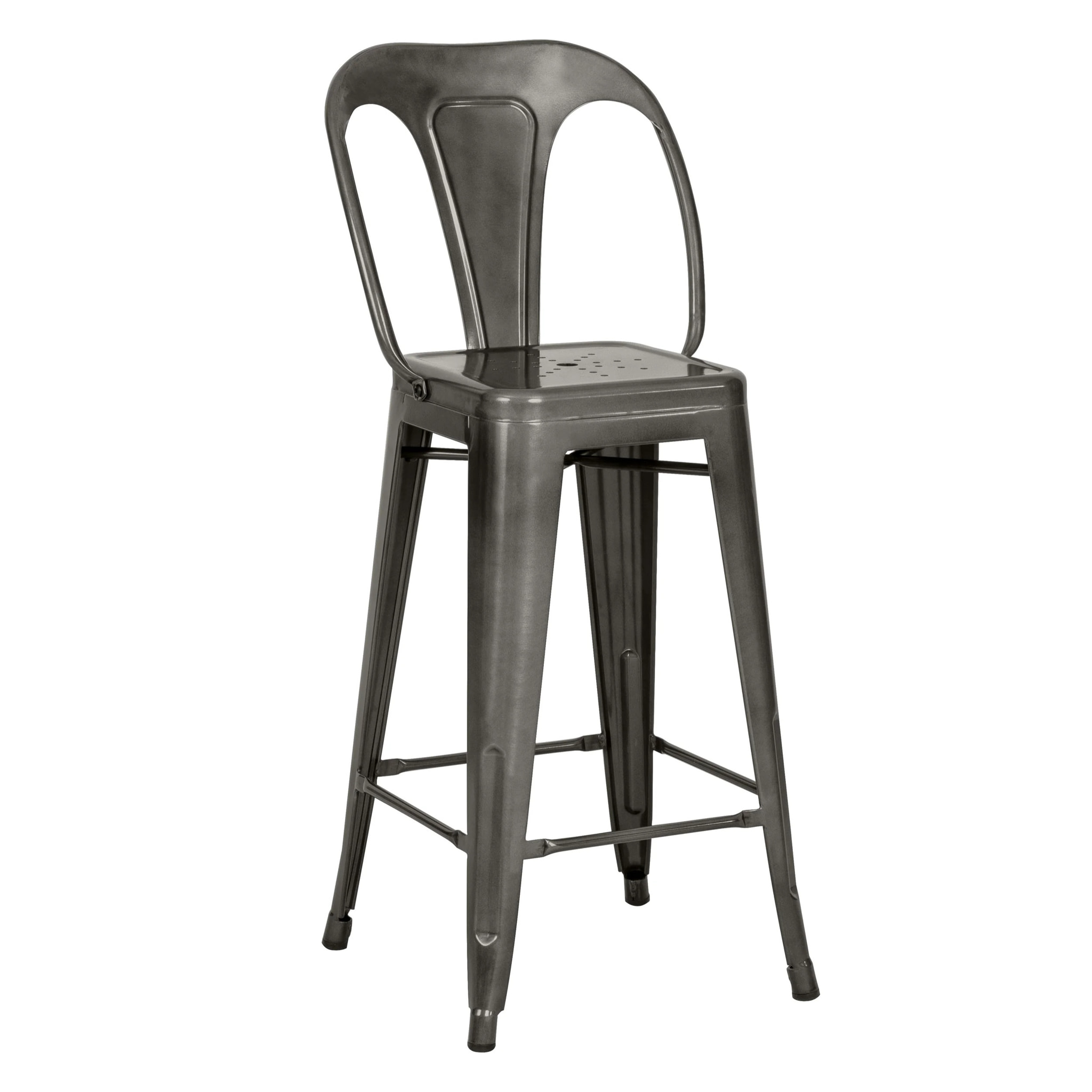 Lot de 2 chaises pour îlot central 67 cm en métal gris anthracite - Indus