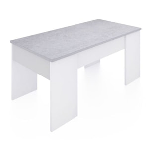 Mesa de centro elevable Vita Blanco Artik (Blanco Mate) - Gris Cemento