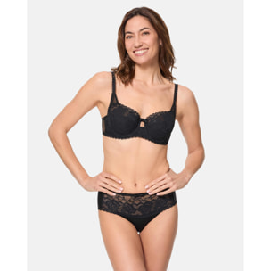 Sujetador con aros balconet de encaje reciclado