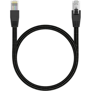 Câble Ethernet ADEQWAT RJ45 3M Droit CAT8 noir