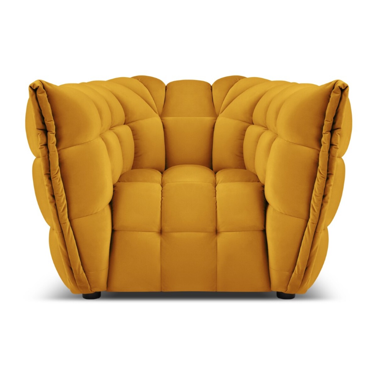 Fauteuil "Cedric" en velours jaune