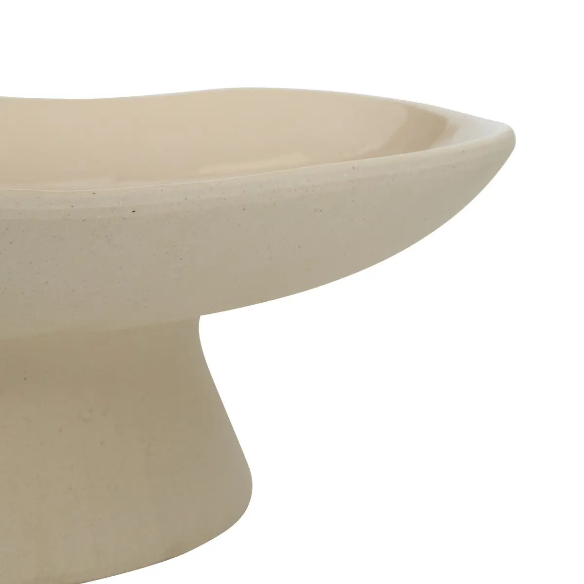 Coupe avec pied Aria en céramique D28 cm beige