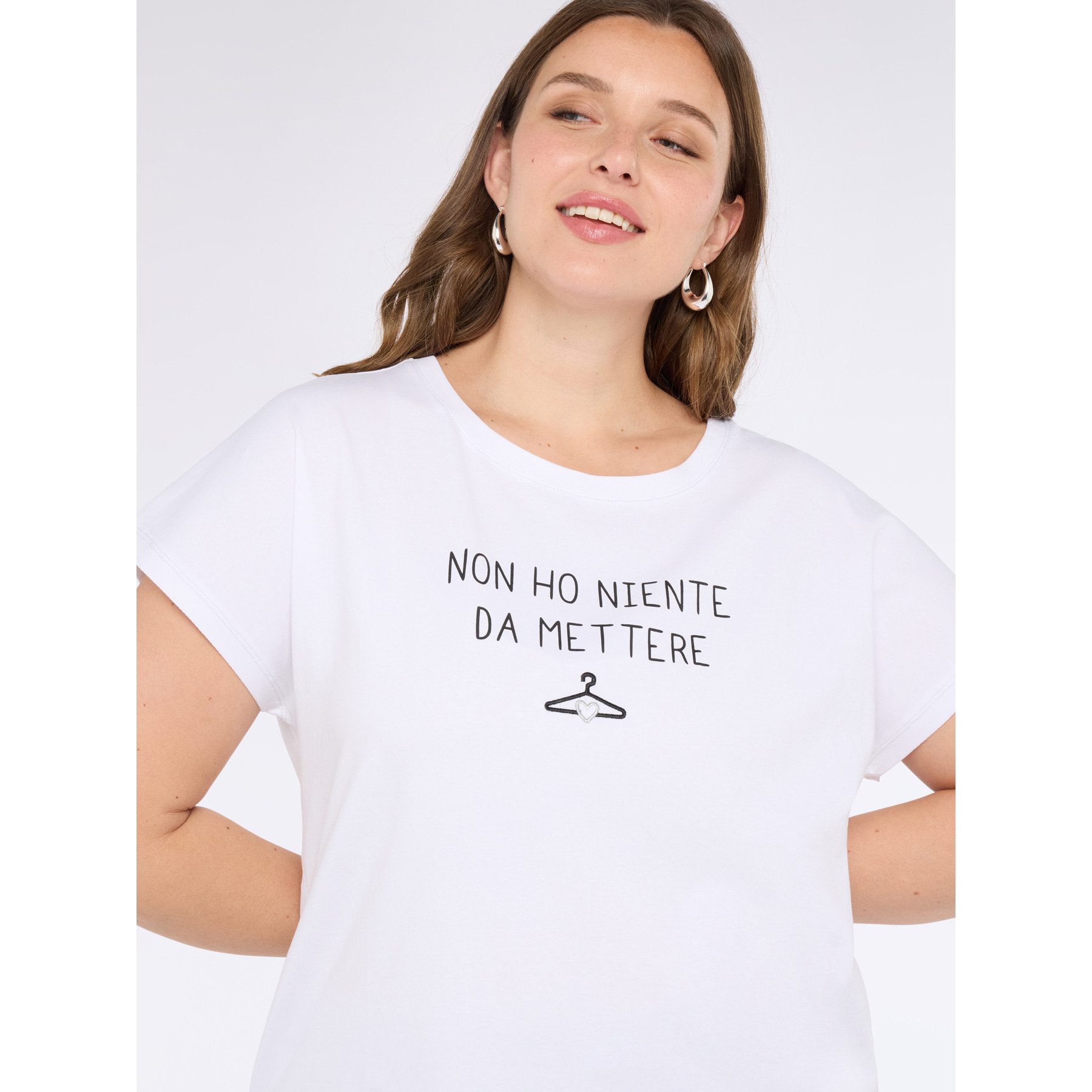 Fiorella Rubino - T-shirt in jersey con scritta divertente - Bianco