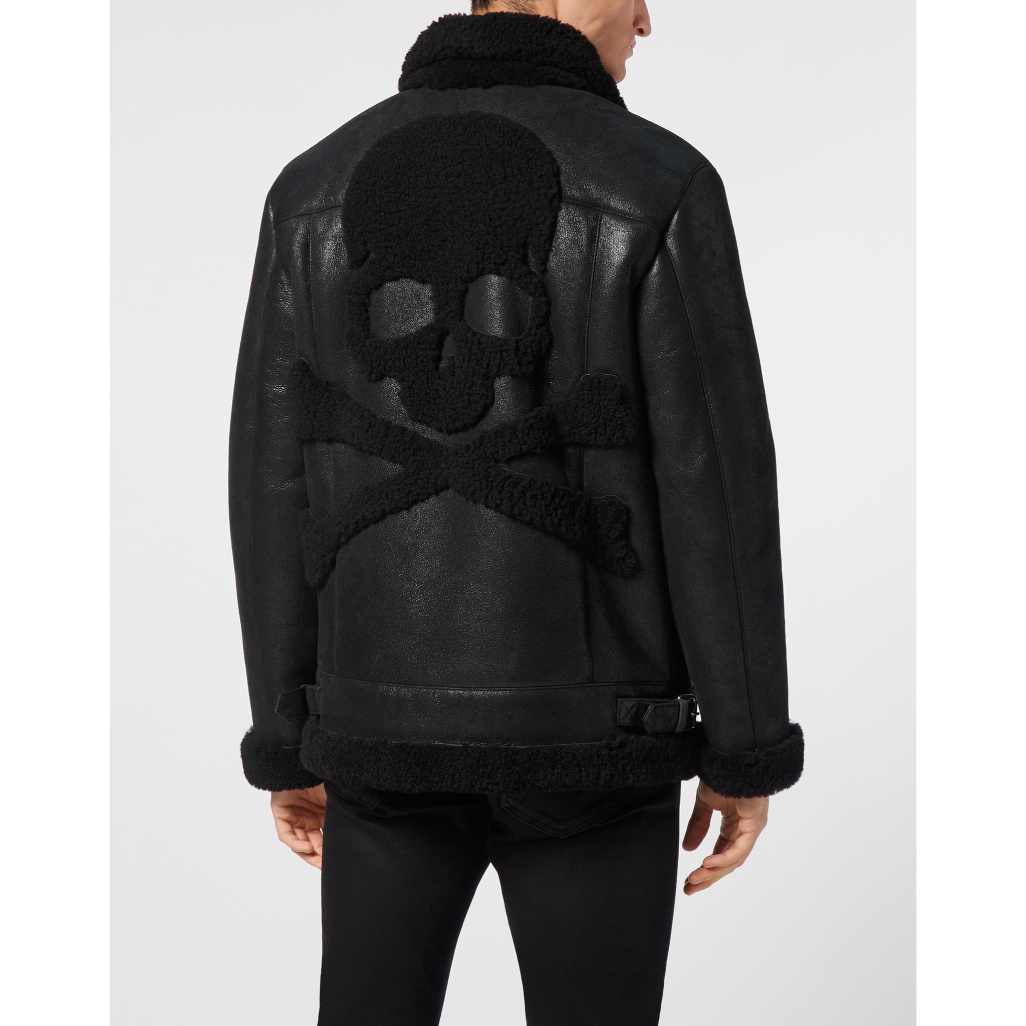 PHILIPP PLEIN Leather Fitted Biker