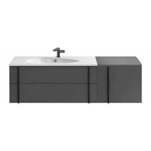 Meuble vasque Nouvelle Vague gris brillant