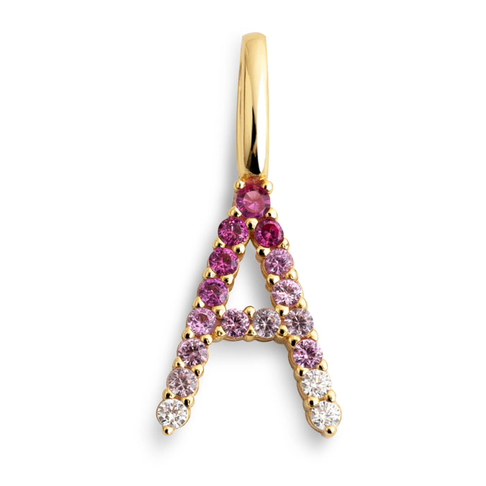 Charm Letter Spark Sakura - A Argento Placcato Oro