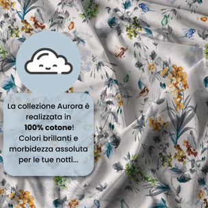PARURE COPRIPIUMINO MATRIMONIALE AURORA STAMPA DIGITALE -100% cotone Made in Italy