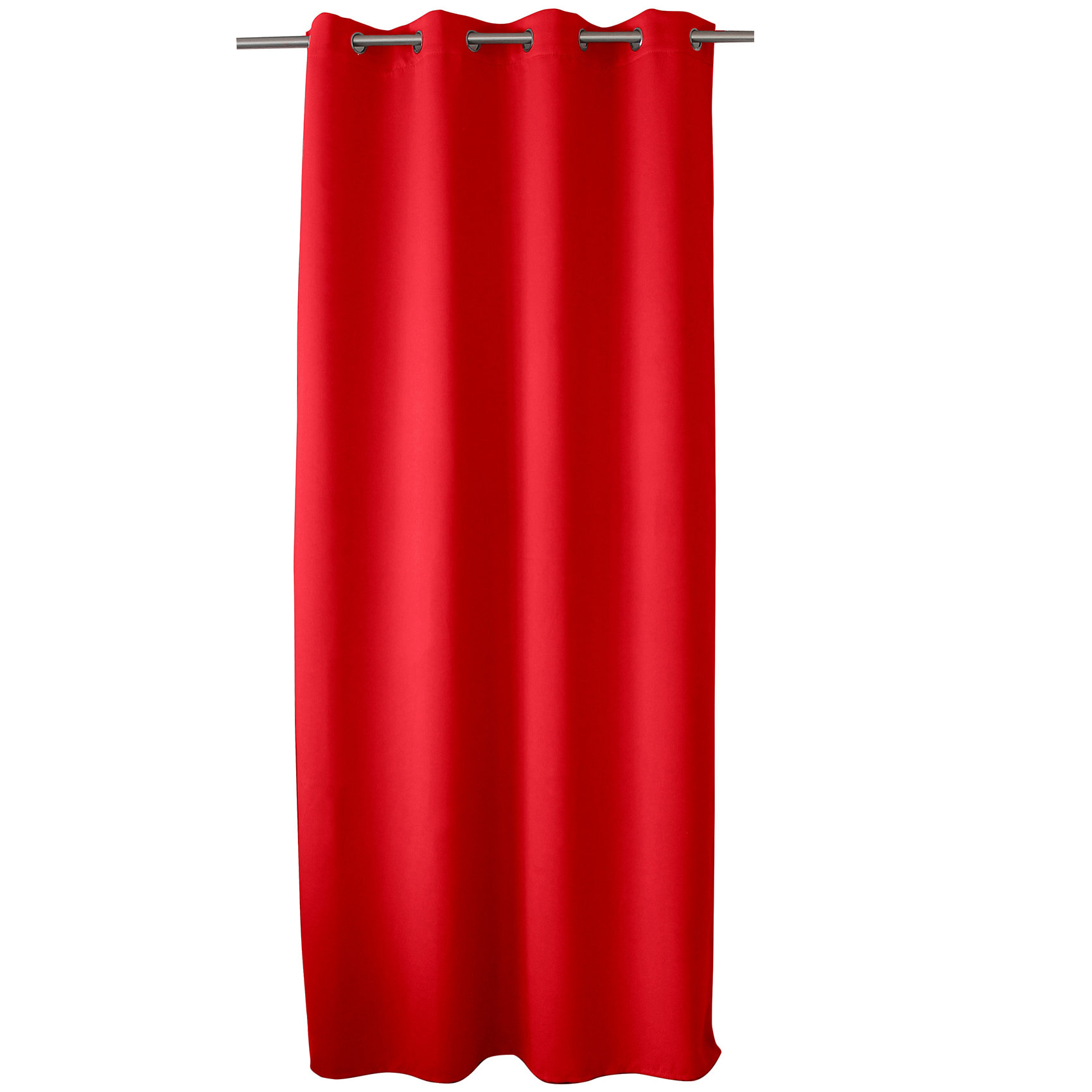 Rideau occultant uni avec 8 œillets - Rouge