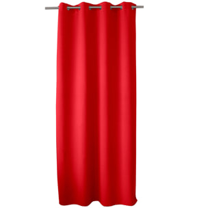 Rideau occultant uni avec 8 œillets - Rouge