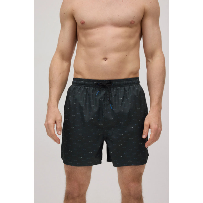Costume da bagno medio chiaro con stampa antigraffio di colore nero