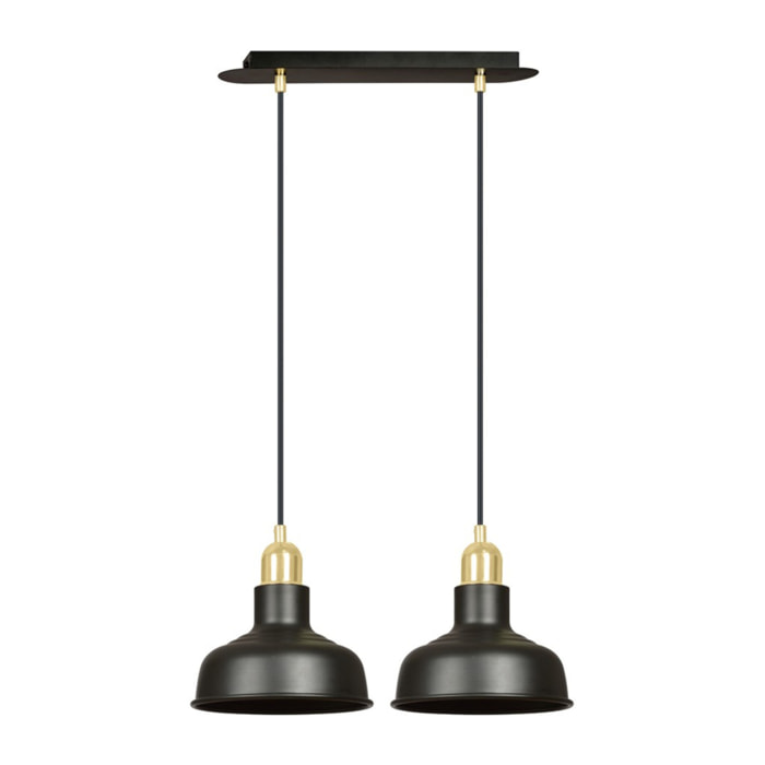 Lampada a sospensione IBOR in acciaio nero opaco