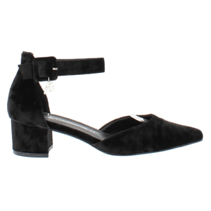 Marina Galanti Scarpe Donna Square Toe Microfiber Mary Jane Block Heel 50 MG W24A079 Black