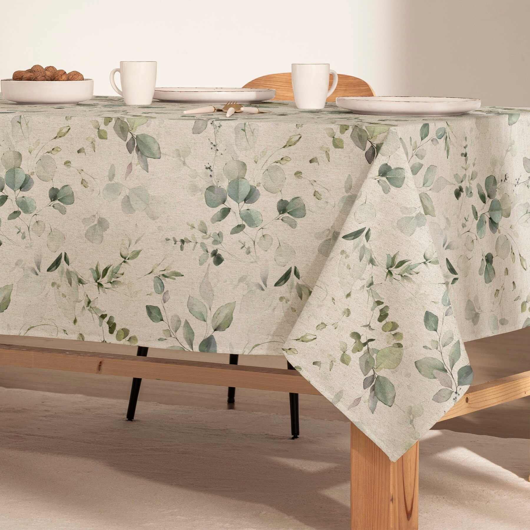 Nappe imprimée anti-tâches SURIA VERT