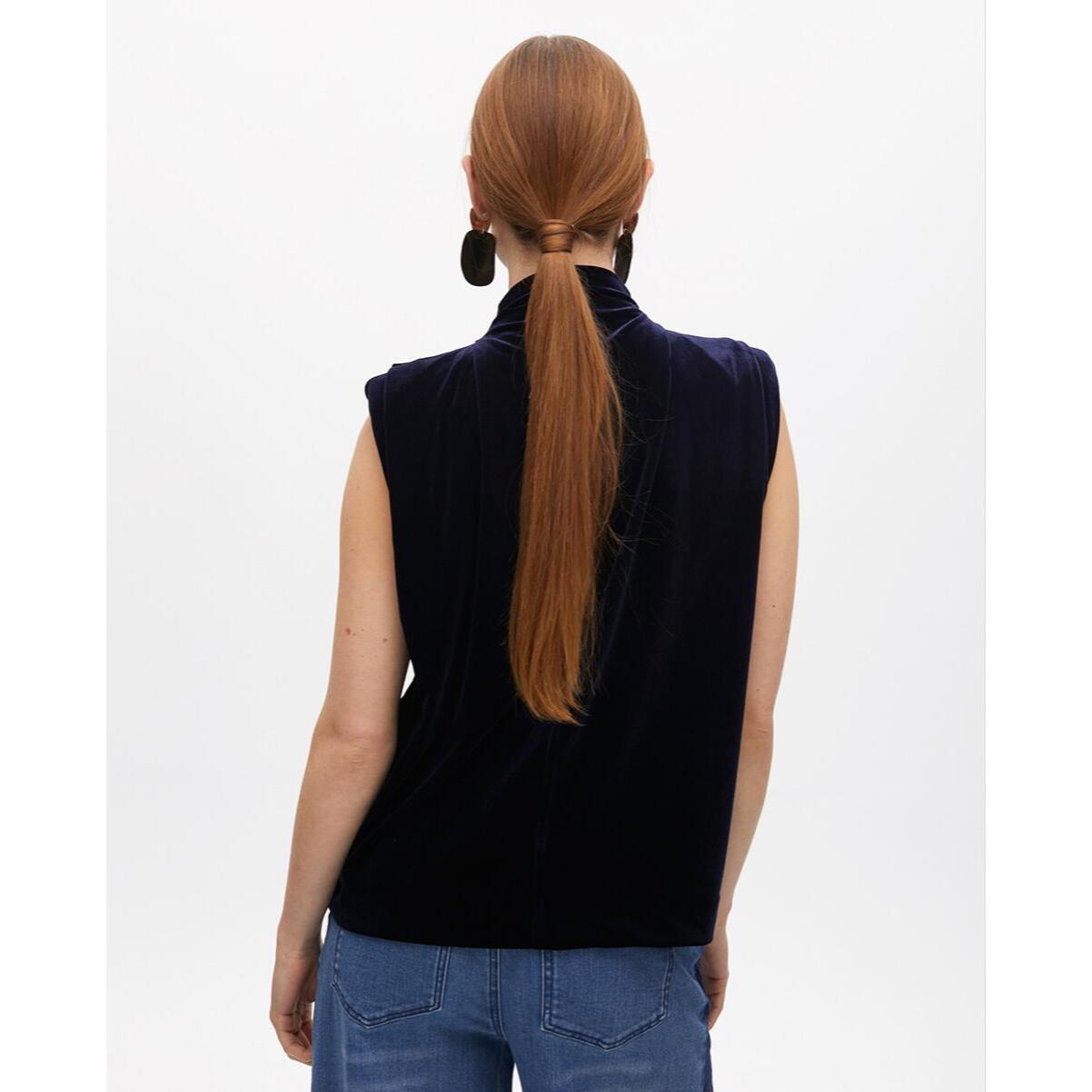 Top in Velluto Senza Maniche con Spalline