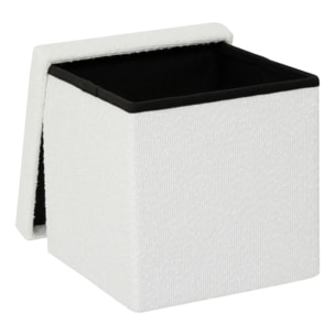 Pouf pliable Mix'n modul 31x31 cm bouclette blanche