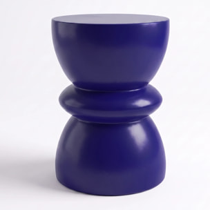 Table d'appoint ronde bleu roi en fibre d'argile effet béton D35 cm - Maupiti