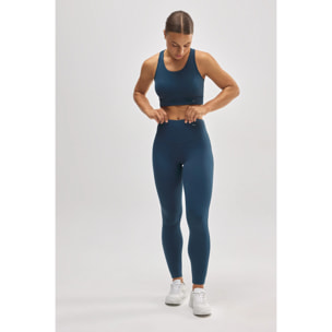 Reggiseno sportivo blu con schiena incrociata
