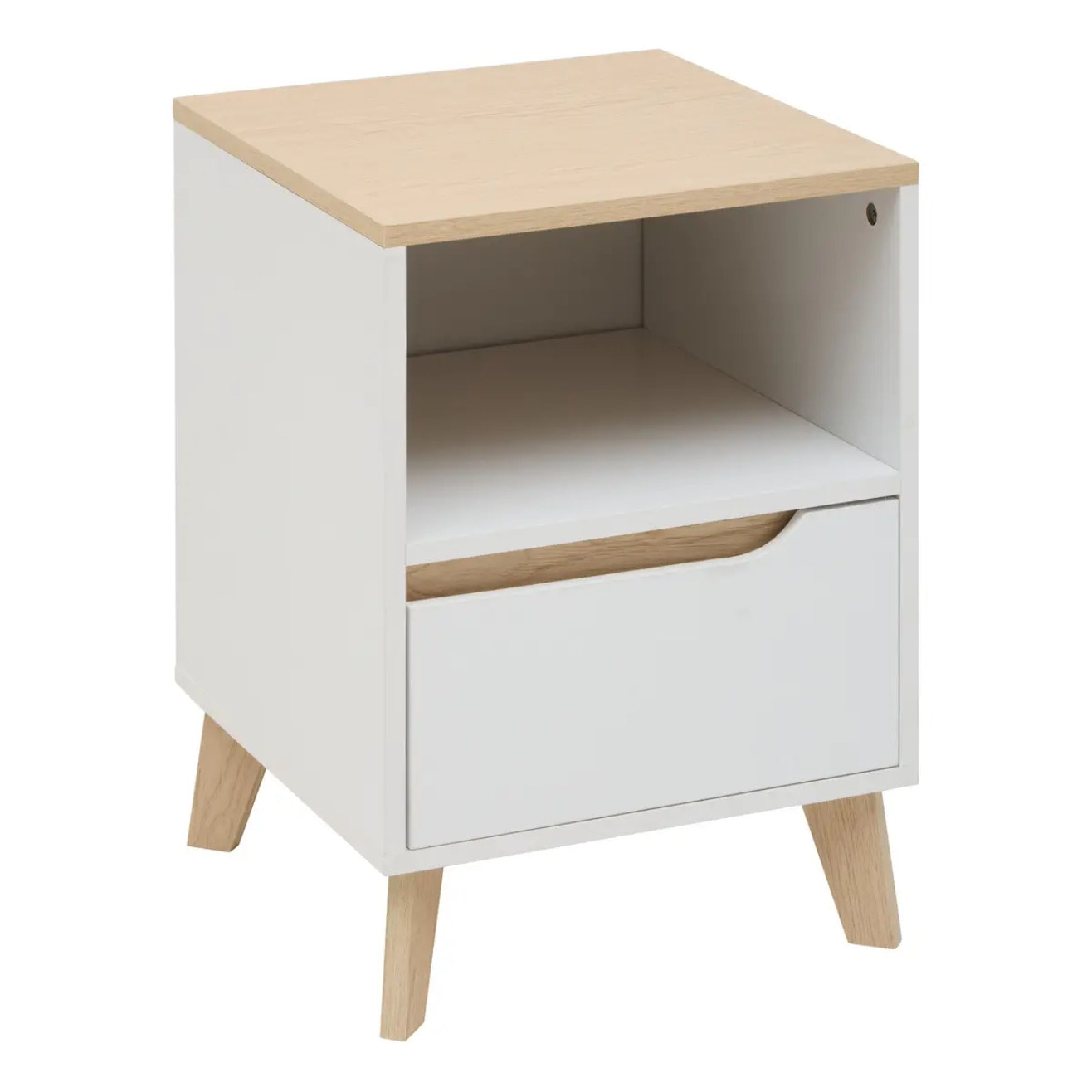 Table de chevet Luma 40x55cm 1 tiroir blanc