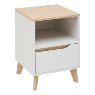 Table de chevet Luma 40x55cm 1 tiroir blanc