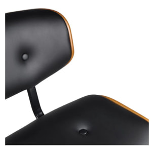 Chaise de bar réglable 65/86 cm en cuir synthétique noir - Melchior