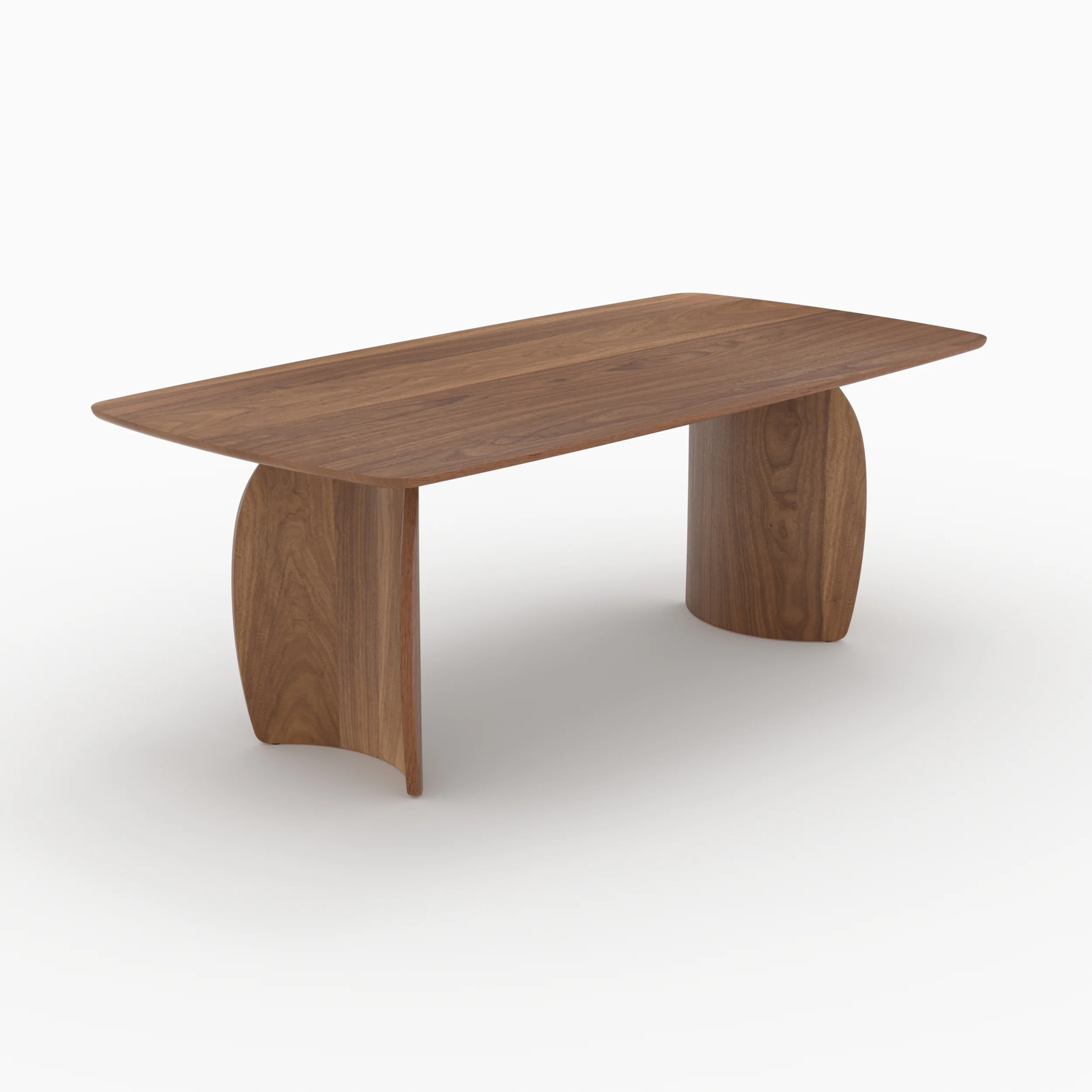Table rectangulaire 6 places en bois contreplaqué et placage en noyer - Asma