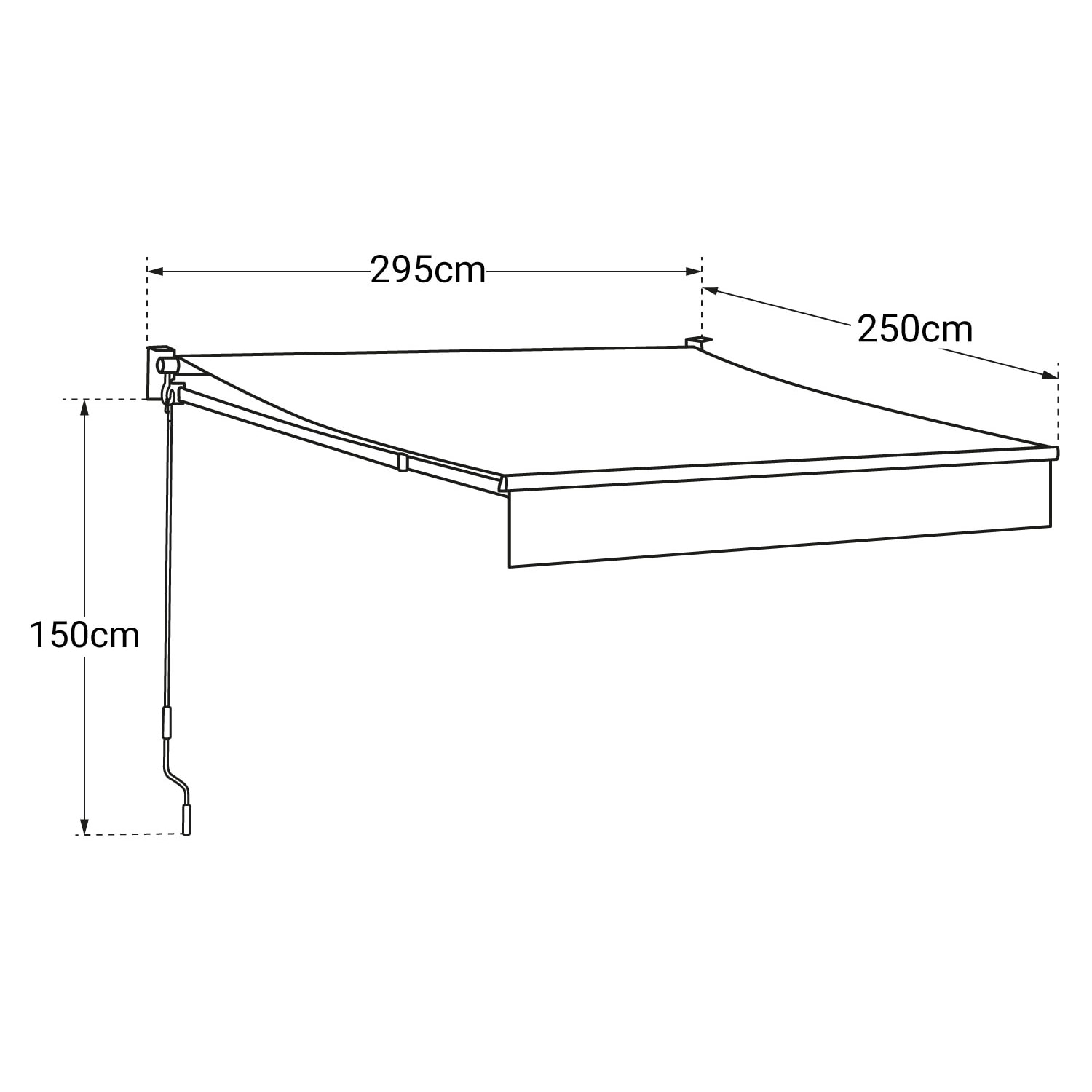 Store banne SAULE 2,95 × 2,5m - Toile beige et structure grise