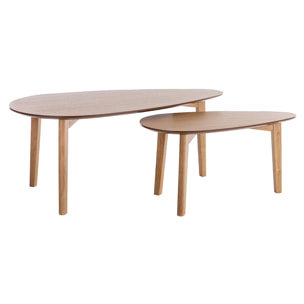 Tables basses gigognes scandinaves bois clair chêne (lot de 2) ARTIK