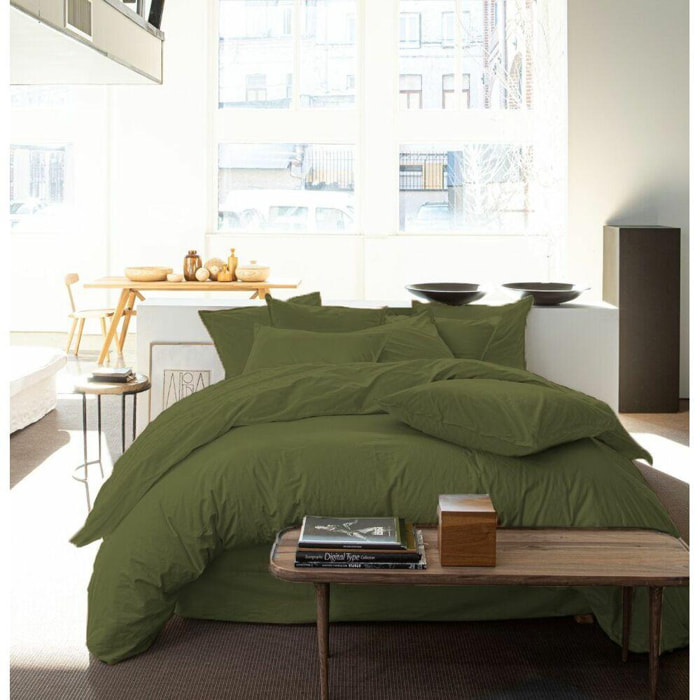 Draps plat Percale de coton 80fils Vert