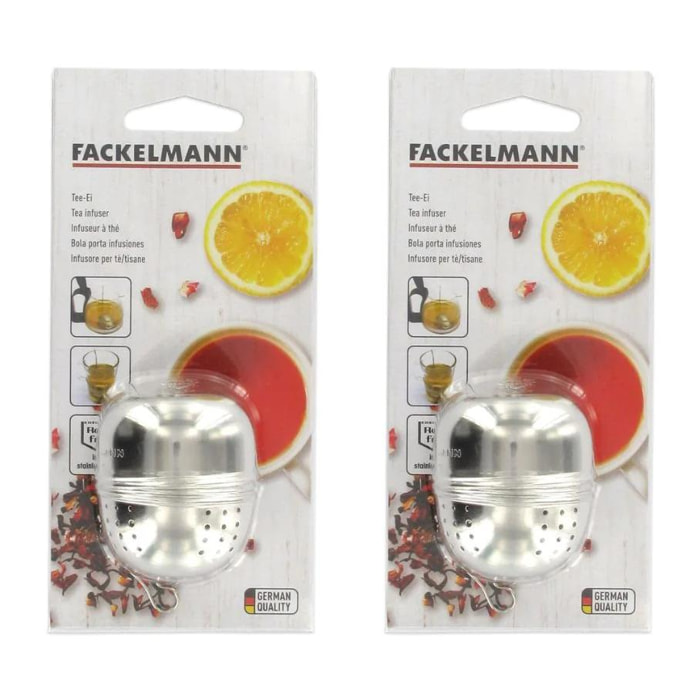 Lot de 2 boules à thé ovale en inox Fackelmann Petit Déjeuner