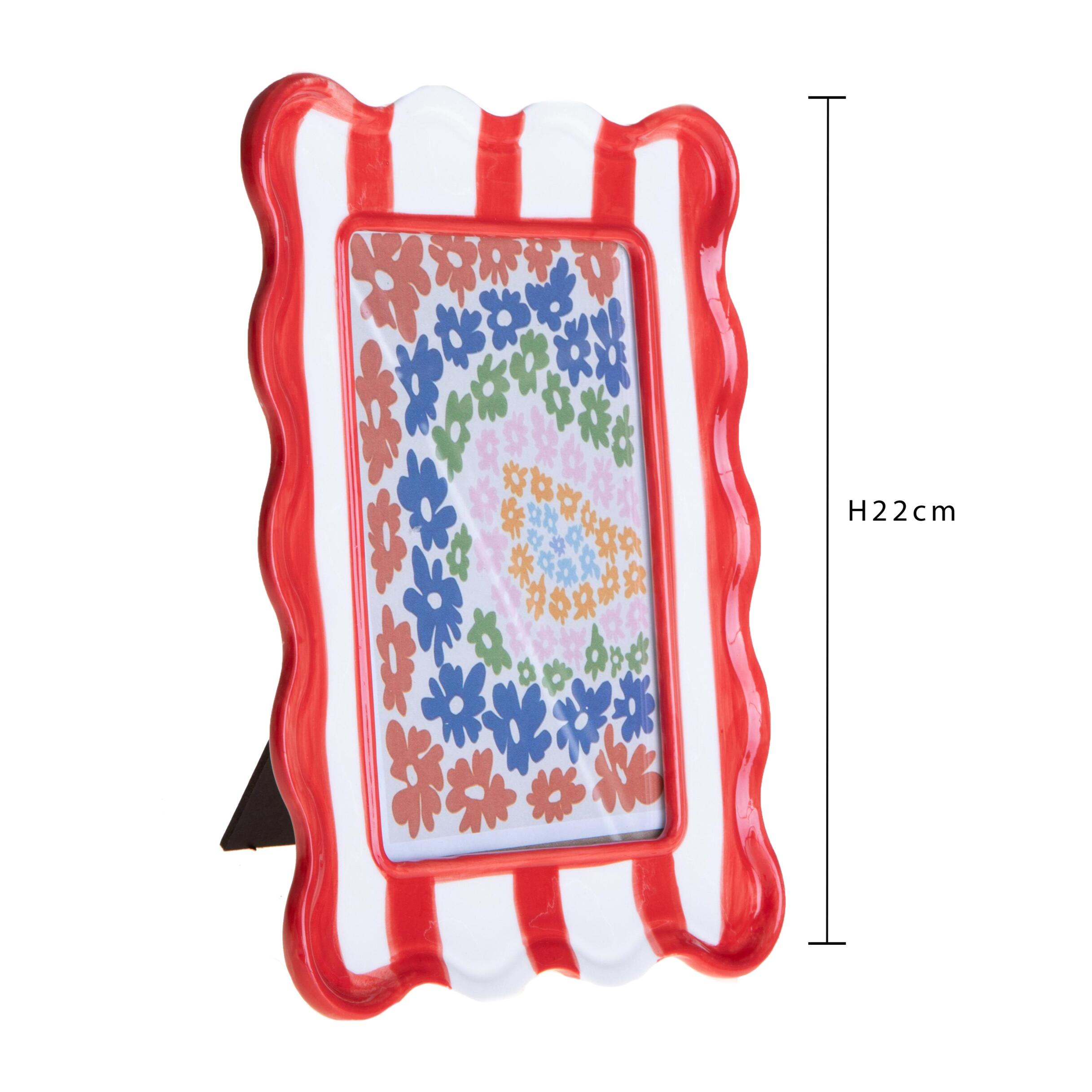 Porta foto con righe - 10xH16x2cm - Pezzi 3 - Bianchi Dino SpA