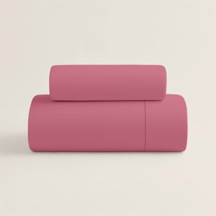 Naturals - Funda Nórdica Lisa - Cierre con botones - 100% Algodón - Incluye 1/2 Fundas de Almohada - Fucsia