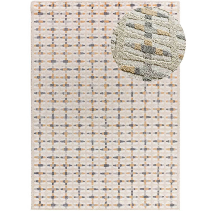 BARESA Alfombra geométrica con relieve multicolor, varias medidas disponibles