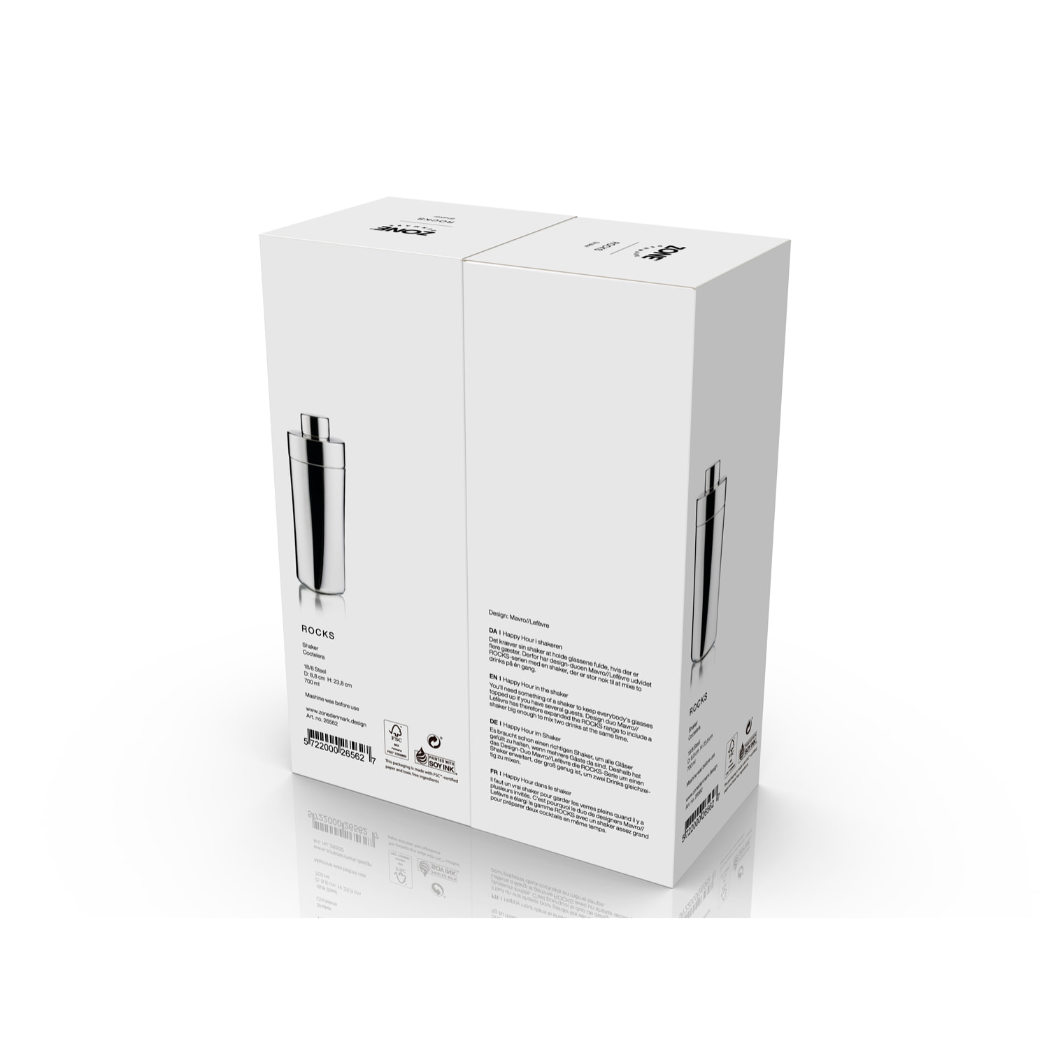 Shaker en acier poli Rocks