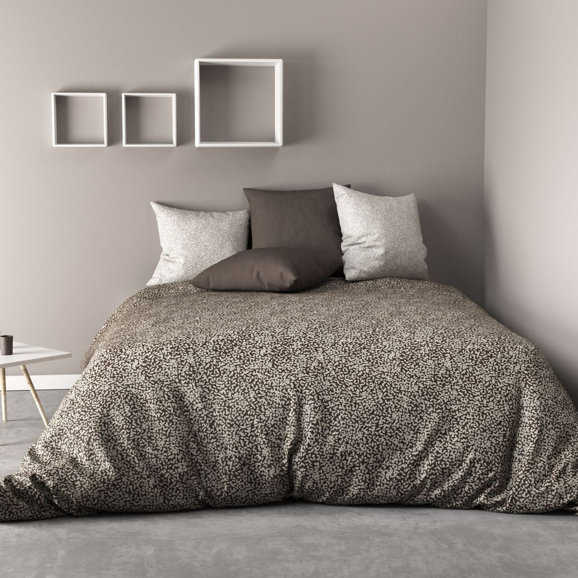 Parure De Drap 100% Coton 5pcs 240x300 Zoe Taupe