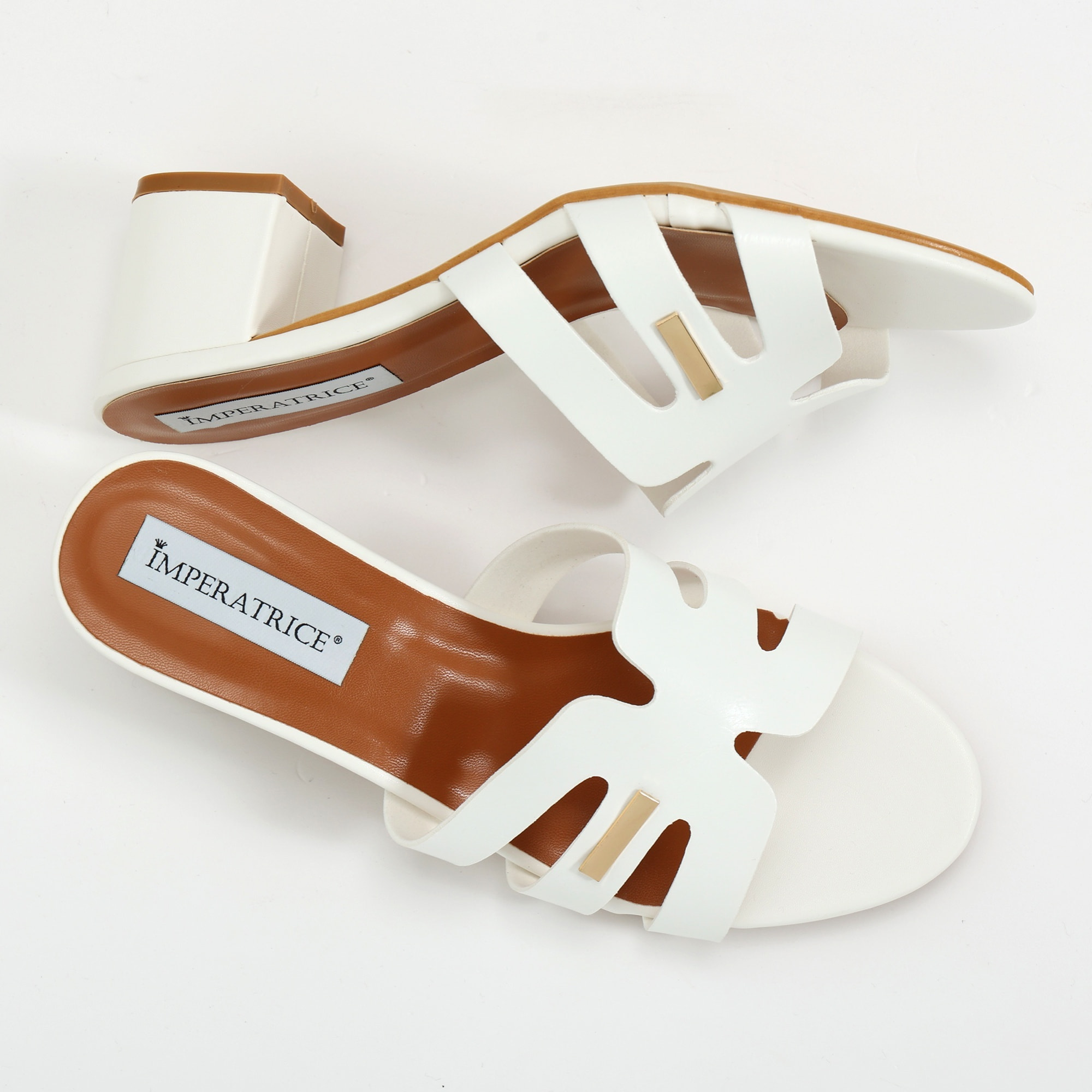 Sandali in simil pelle con tacco comodo