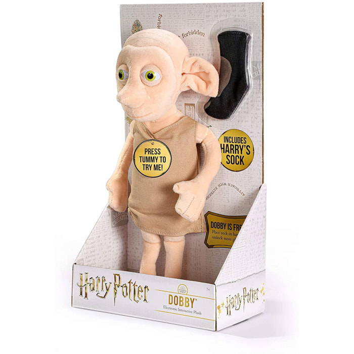 Harry Potter Peluche Interattivo Dobby con Calzino 32 cm Noble Collection