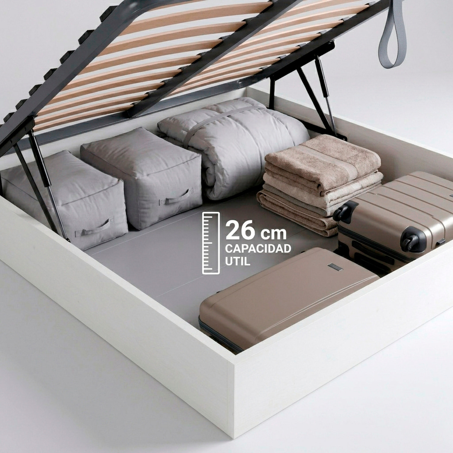 Canapé Abatible con somier | 31CM | ENVÍO, MONTAJE Y RECOGIDA ANTIGUO INCLUIDO | Madera | Gran capacidad