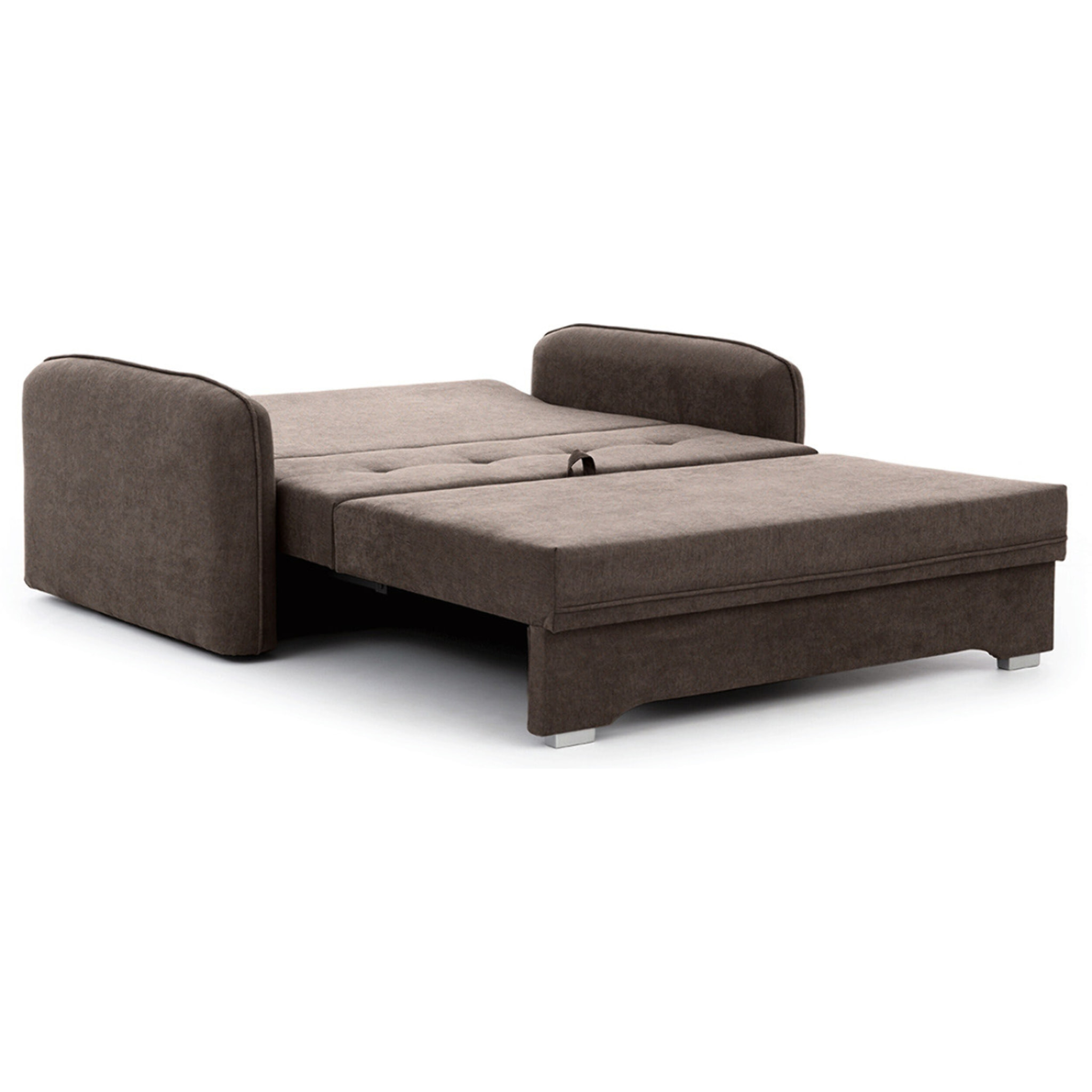 Michelle - canapé droit 3 places convertible avec coffre en velours - Marron