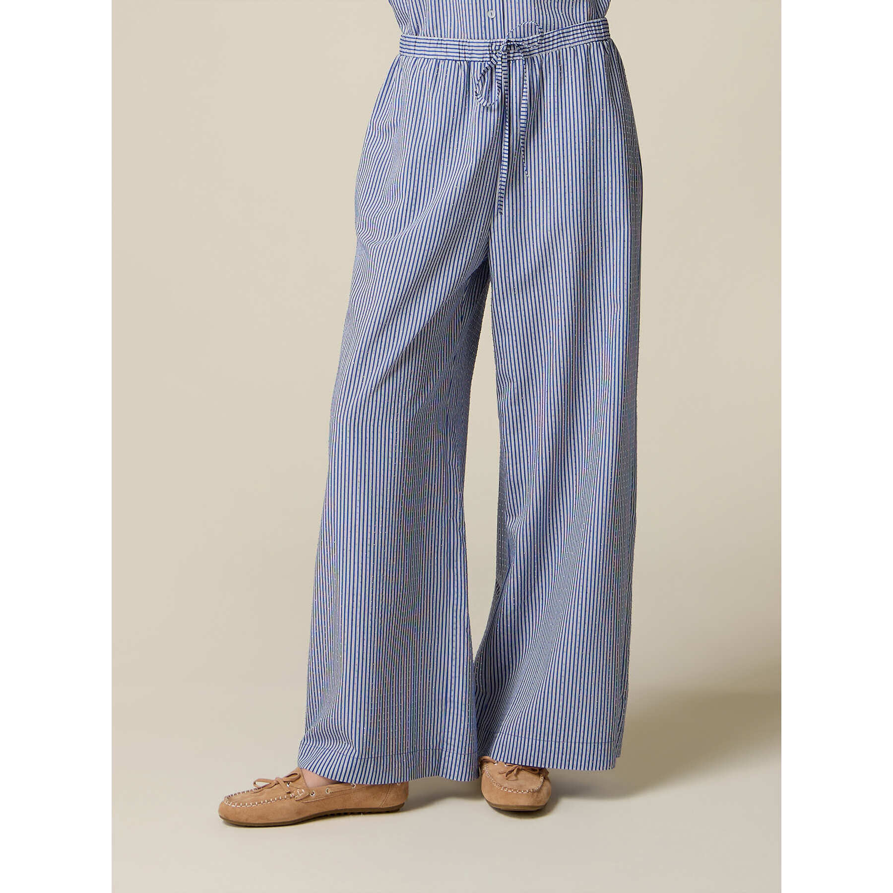 Oltre - Pantalones palazzo fil à fil - Azul