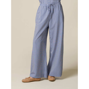 Oltre - Pantalones palazzo fil à fil - Azul