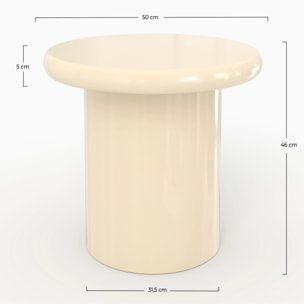 Table d'appoint laquée blanche en MDF, D50 cm - Apoline