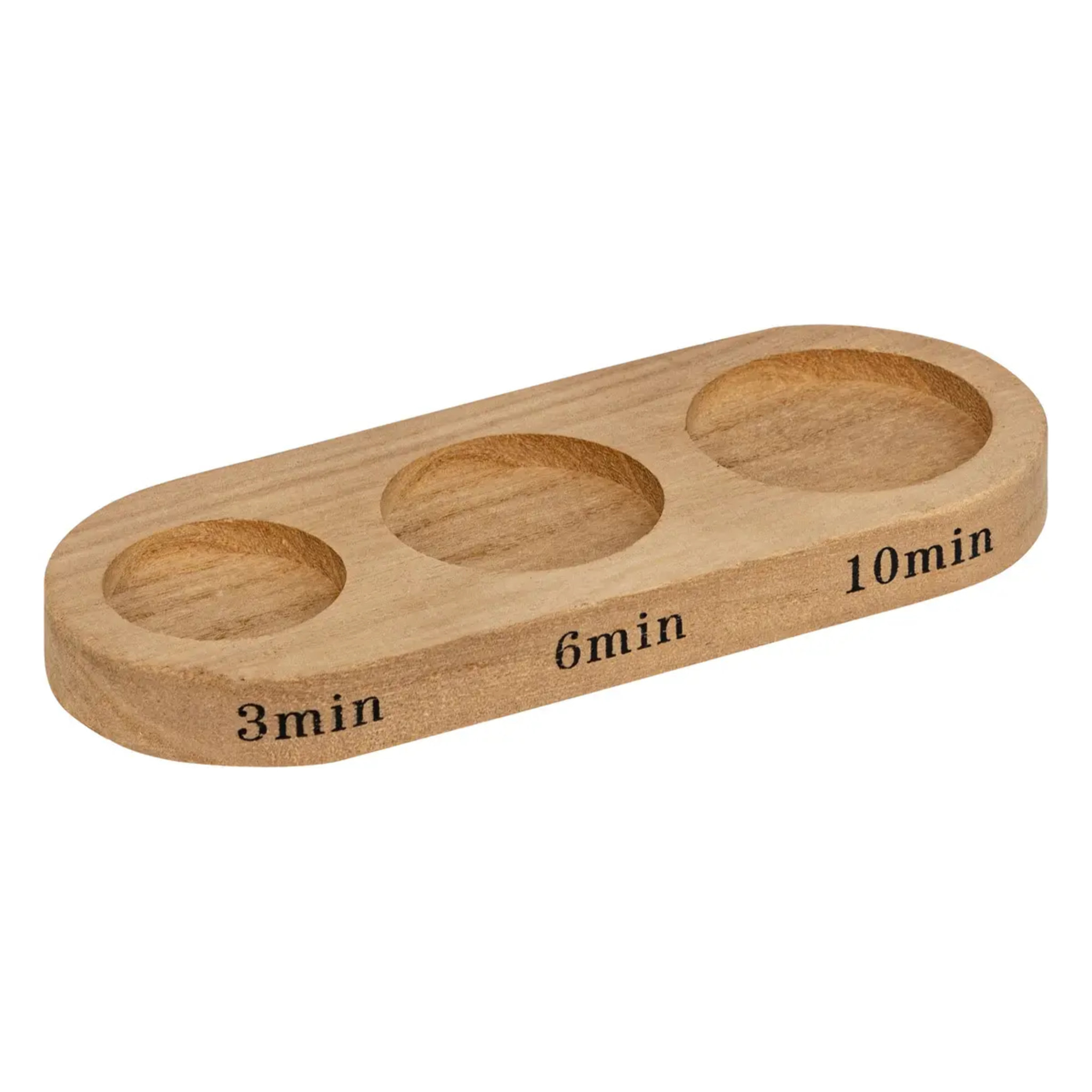 Set 3 sabliers H.15cm verre avec plateau bois