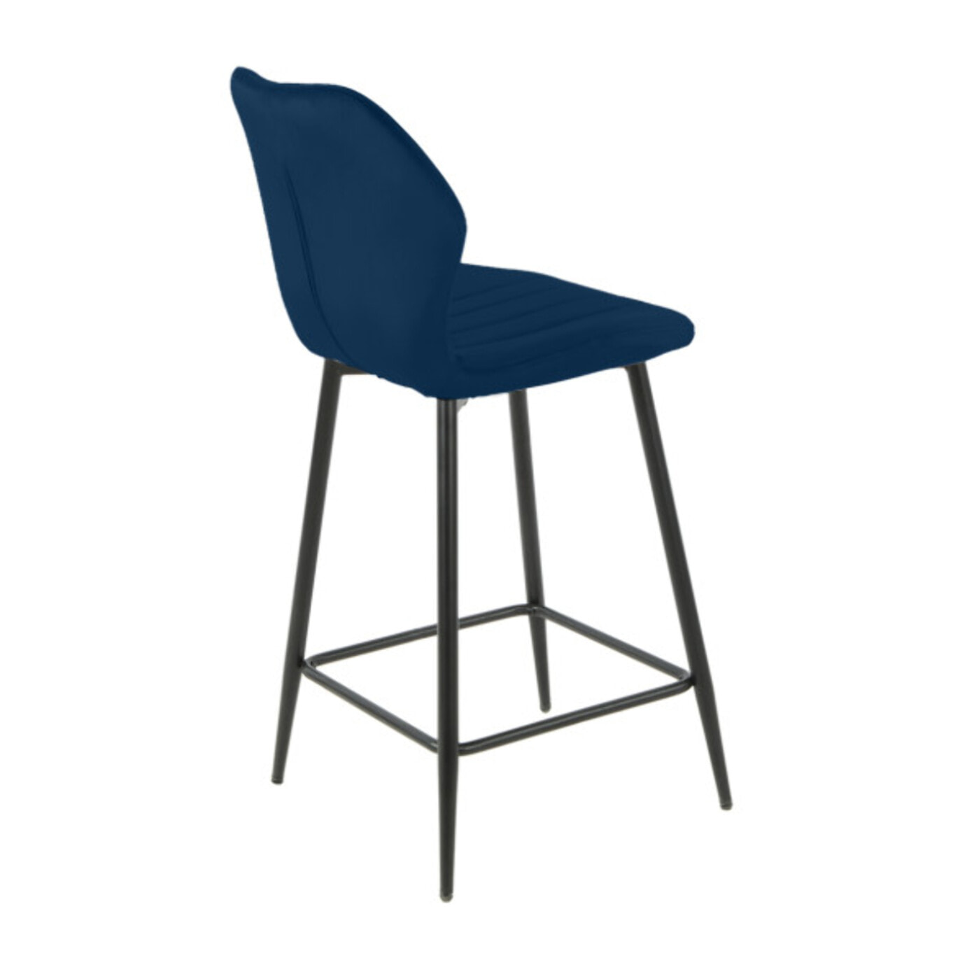 Chaise haute en velours capitonné avec dossier - 3 coloris - VICTOR